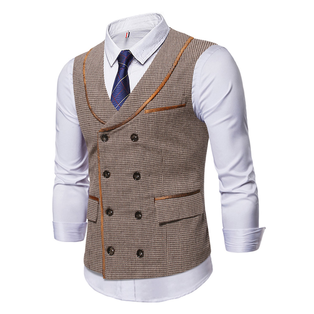 Ericdress Button Color Block Spring Double-Breasted Waistcoat