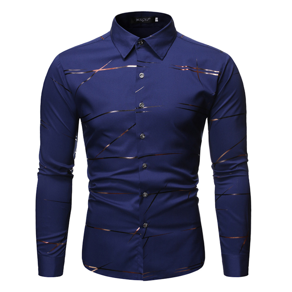 Ericdress Lapel Print Casual Slim Single-Breasted Zipper Shirt