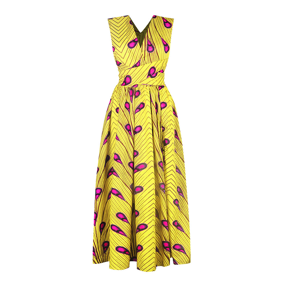 Ericdress African Fashion Backless Floor-Length V-Neck A-Line Dress-www ...