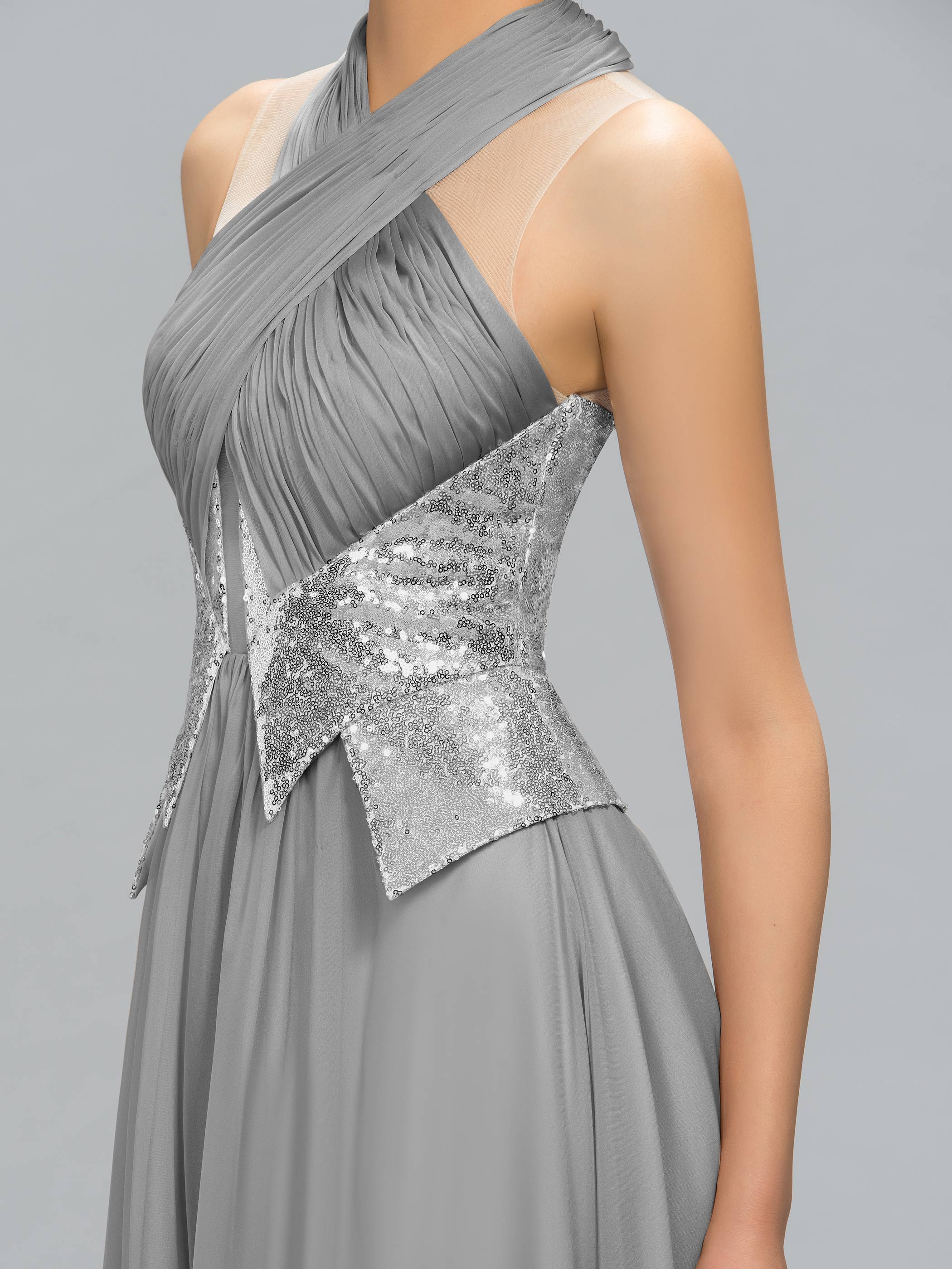 Ericdress Charming Ruched Sequins A-Line Evening Dress