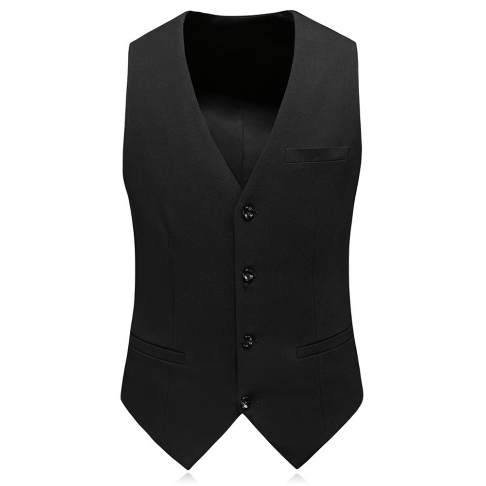 Ericdress Black Plain One Button Mens 3 Pieces Casual Business Dress