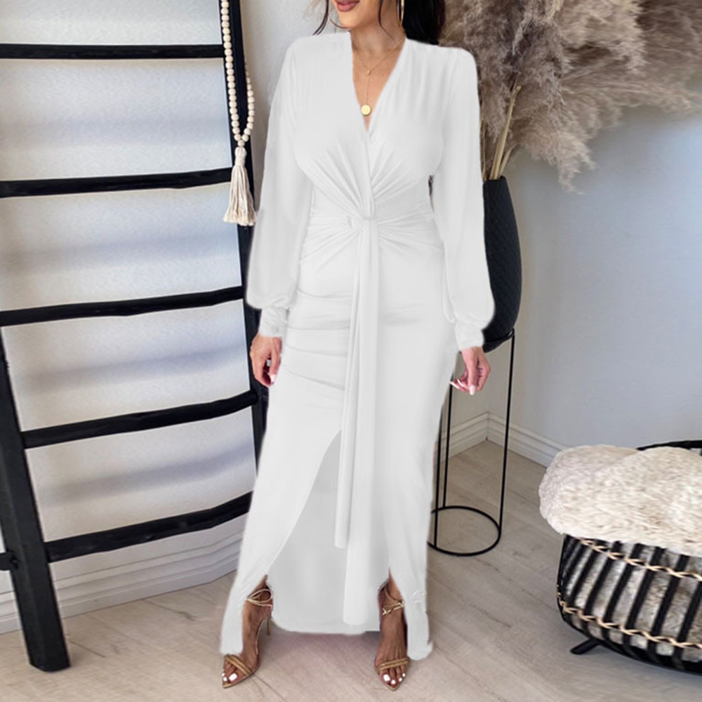Ericdress Long Sleeve Floor-Length Split Fall Fashion Maxi Dress