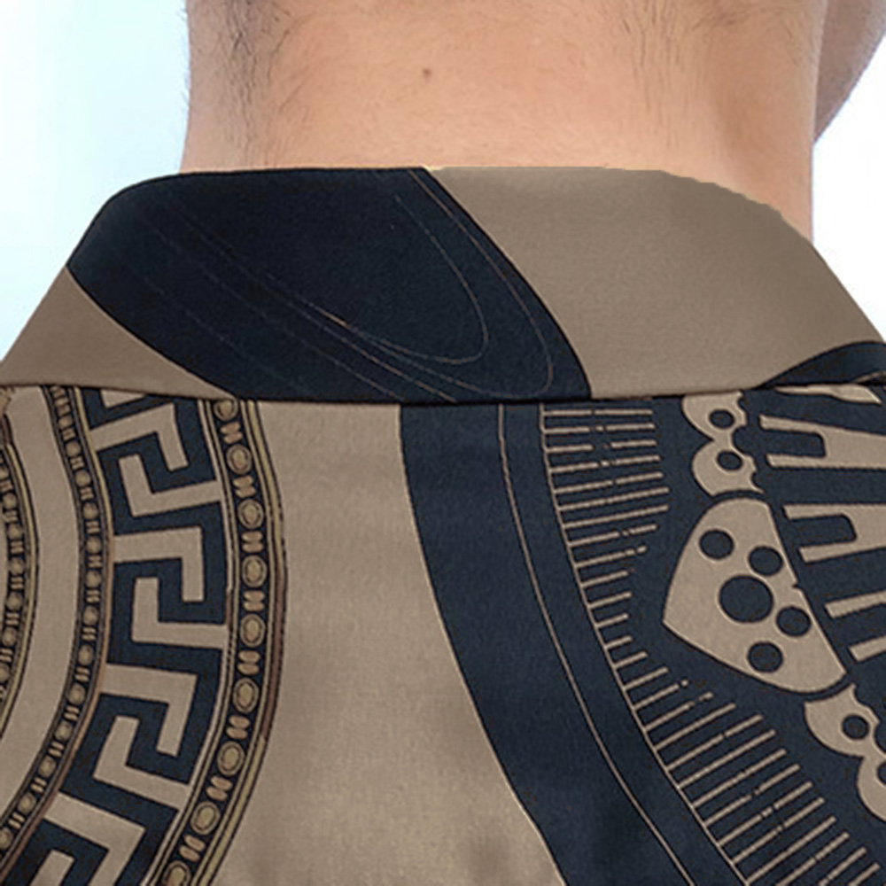 Ericdress Geometric Vintage Lapel Slim Style Single-Breasted Men's Shirt
