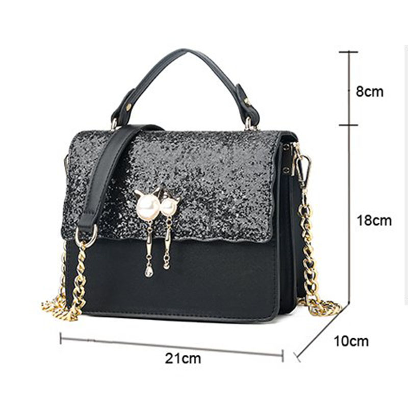 Ericdress PU Sequin Beads Flap Tote Bags