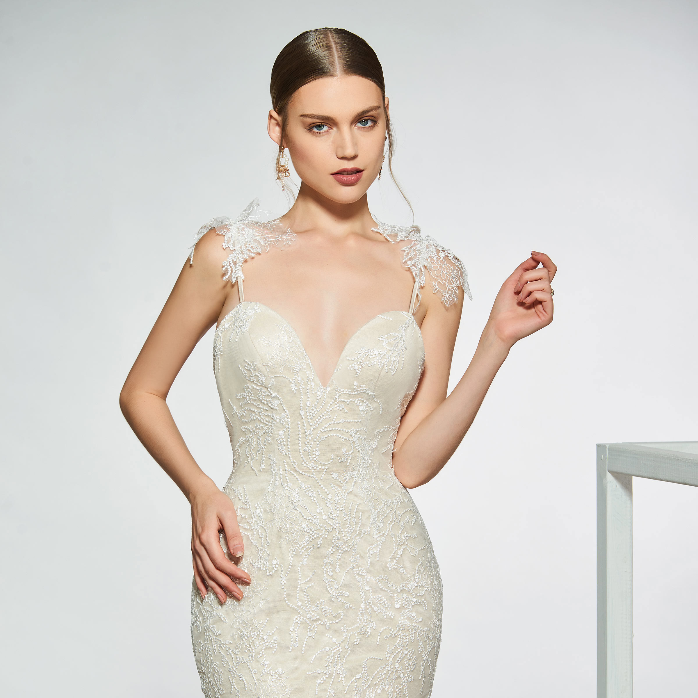 Ericdress Straps Mermaid Backless Lace Wedding Dress