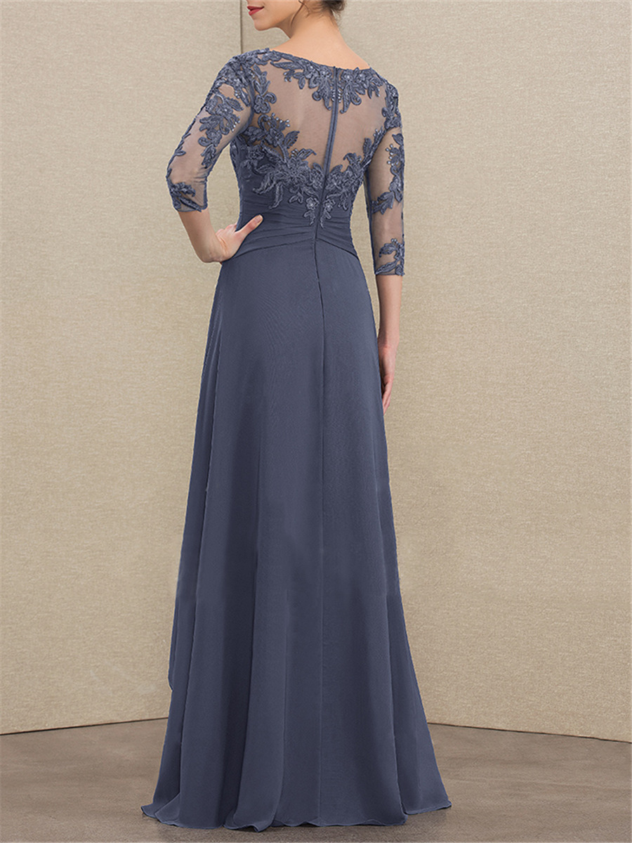Ericdress Scoop Appliques 3/4 Length Sleeves A-Line Formal Dress Mother of the Bride Dress