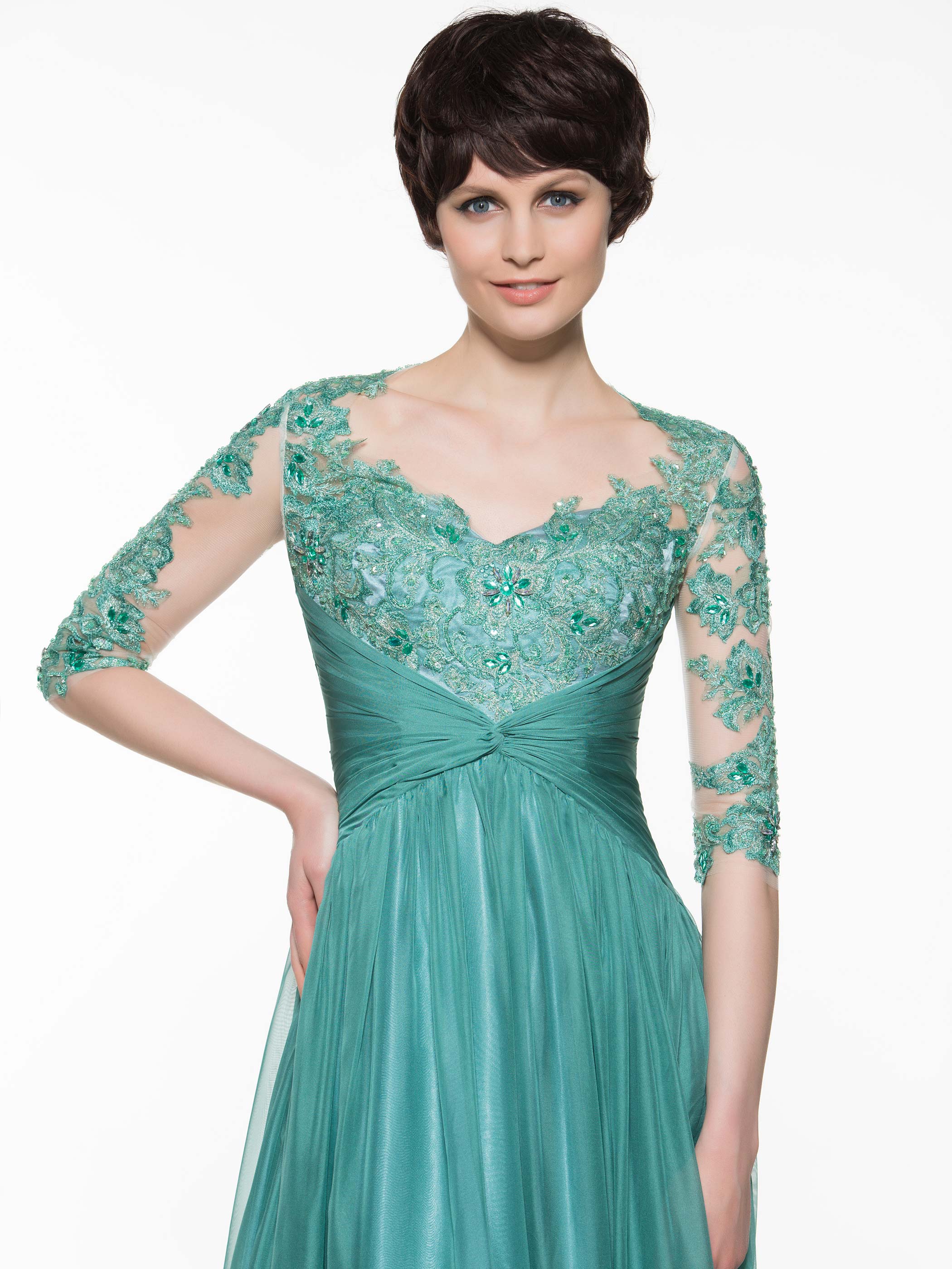 Ericdress V Neck Half Sleeves Appliques Mother Of The Bride Dress