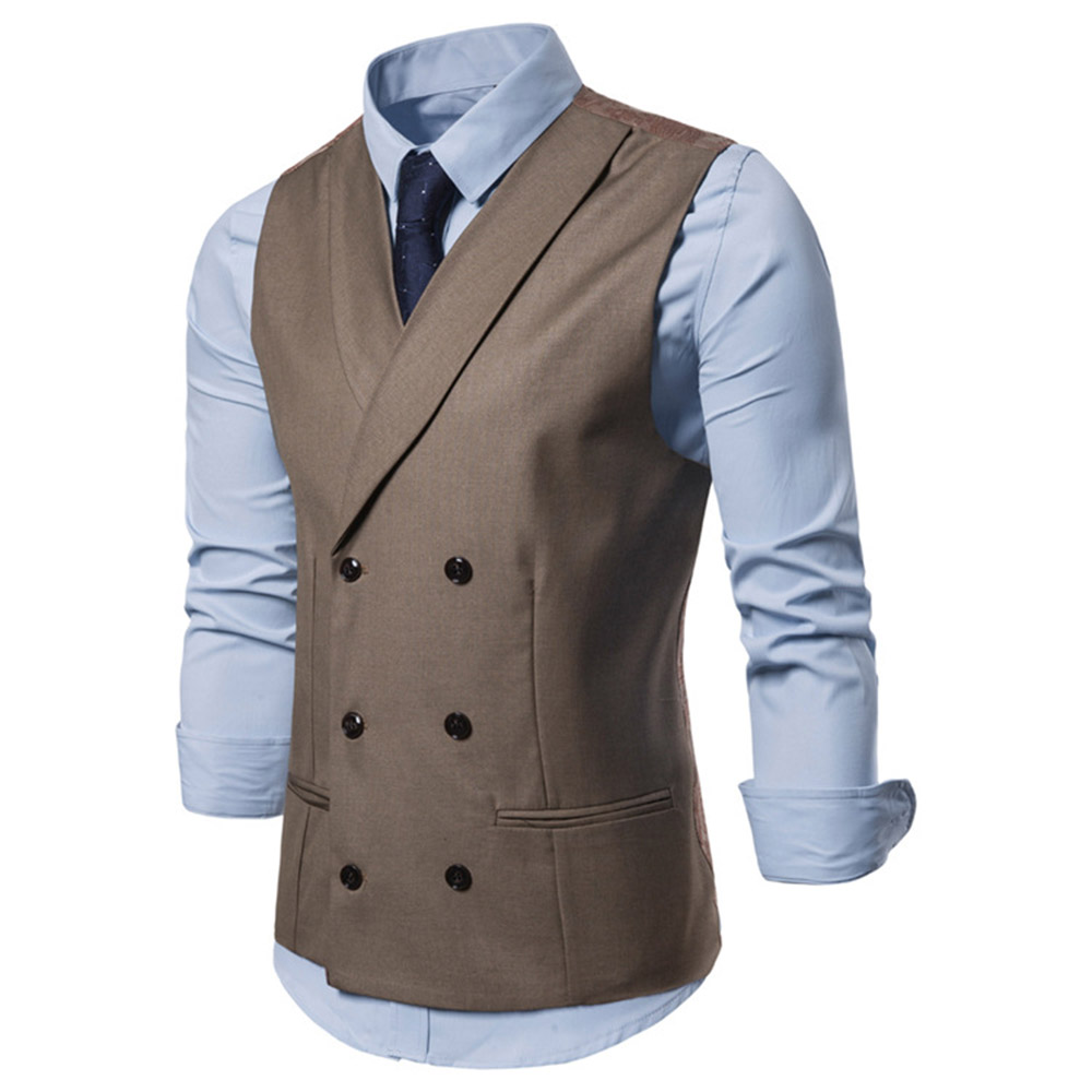 Ericdress Plain Double-Breasted Men's Waistcoat