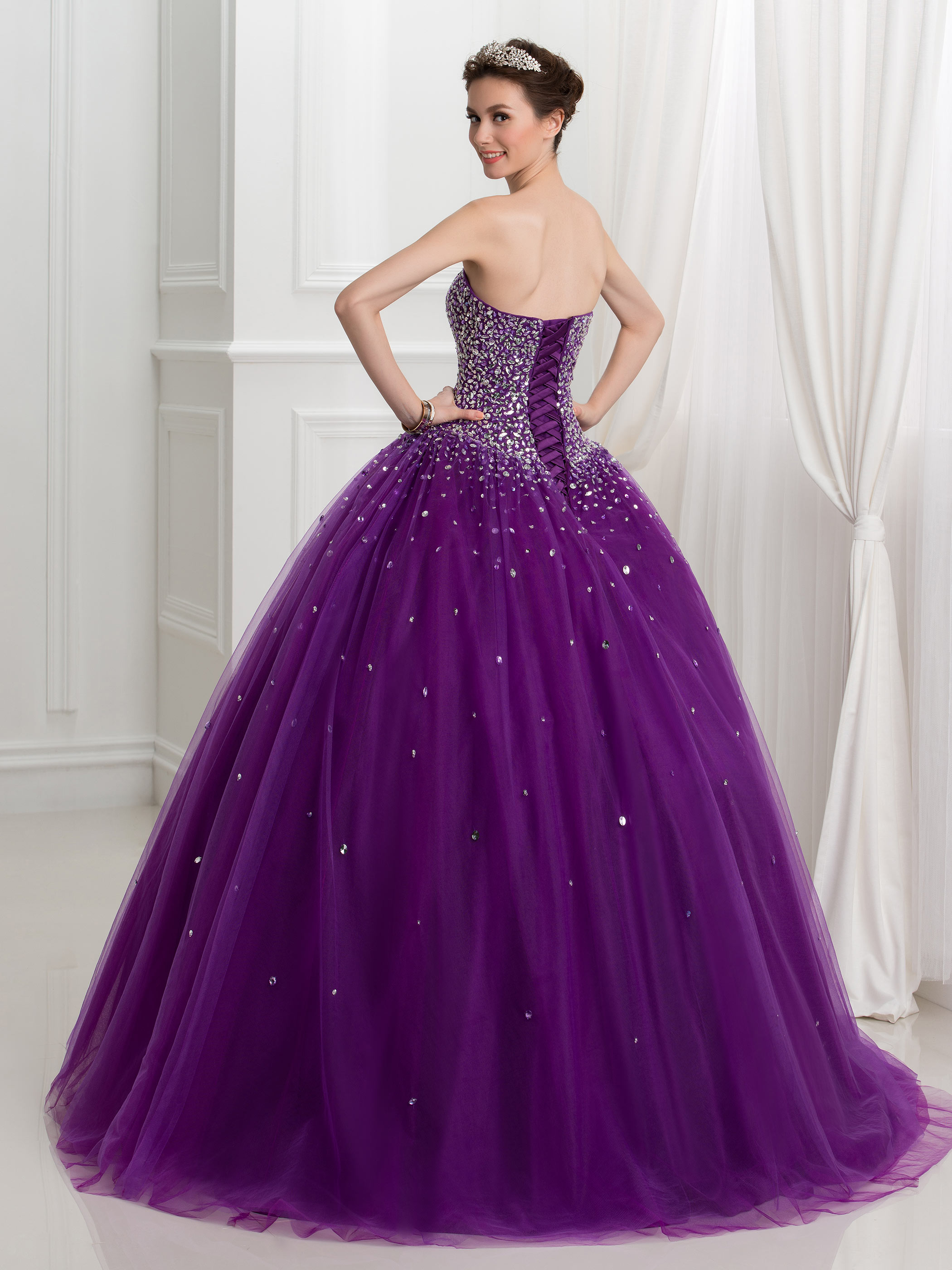 Ericdress Sweetheart Beading Lace-Up Ball Gown Quinceanera Dress