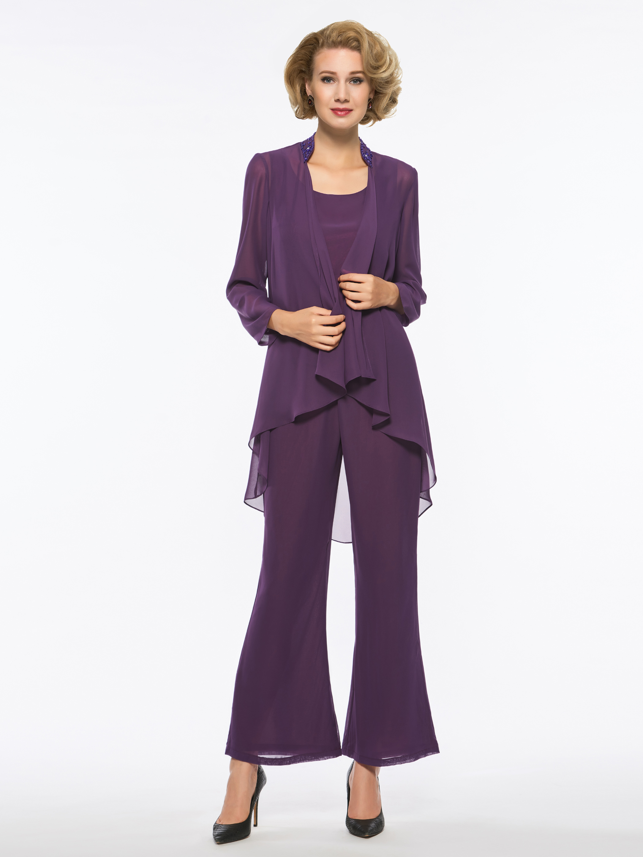 Ericdress 3 Pieces Long Sleeve Mother of The Bride Pantsuits