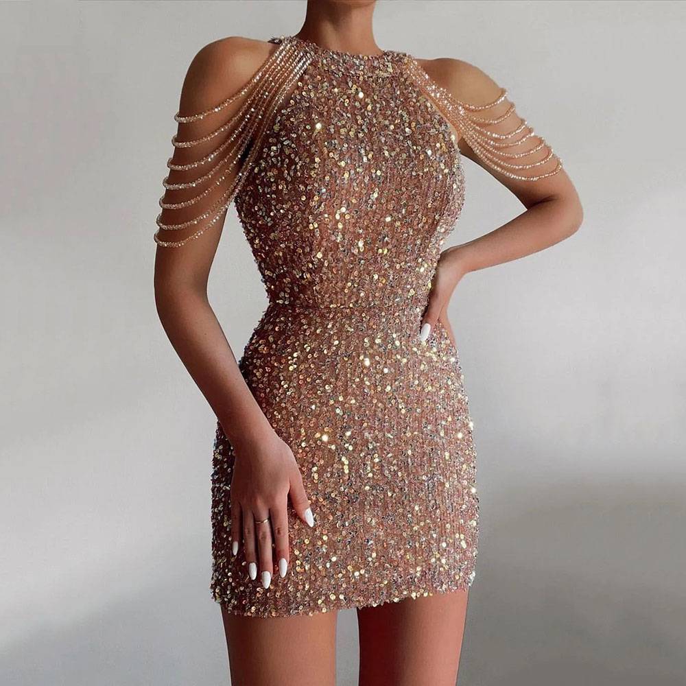 Ericdress Short/Mini Scoop Sheath/Column Sequins Cocktail Dress