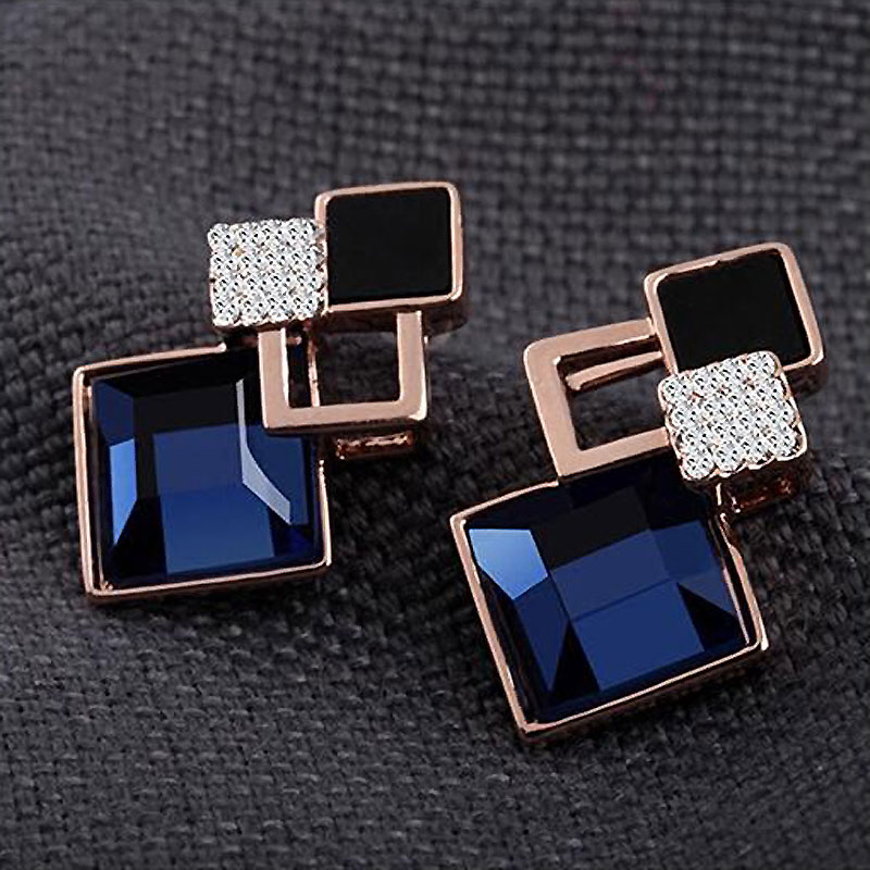 Gem Diamond-Shaped Geometry Earrings