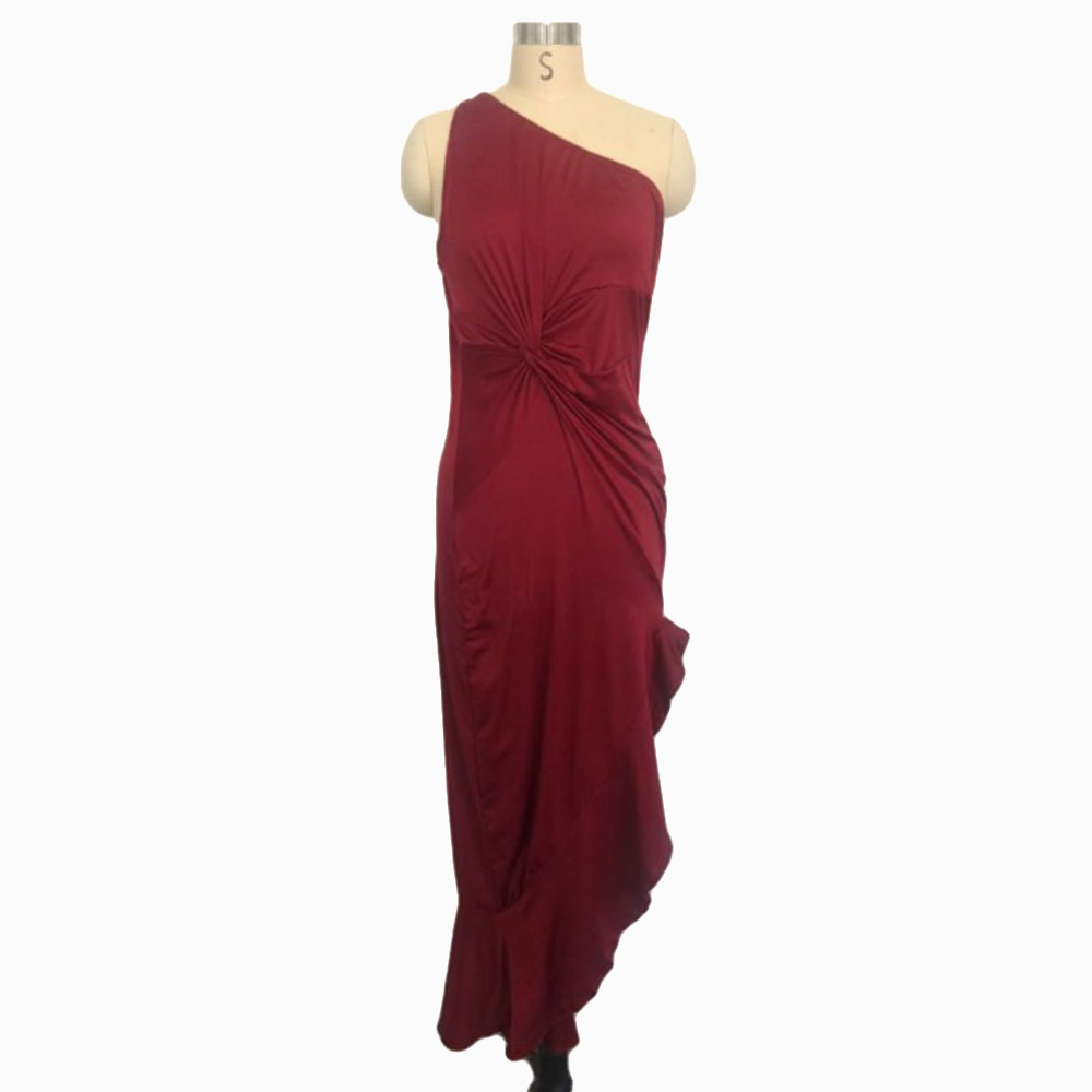 Ericdress Oblique Collar Split Floor-Length Mid Waist Mermaid Maxi Dress