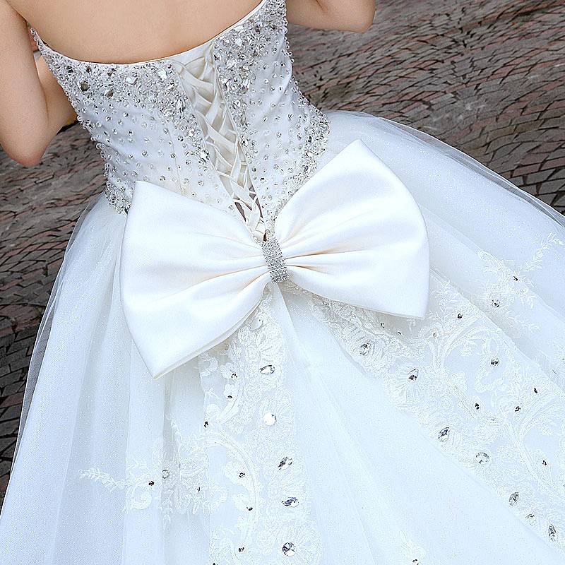 Ericdress Beading Sweetheart Appliques Cathedral Train Wedding Dress