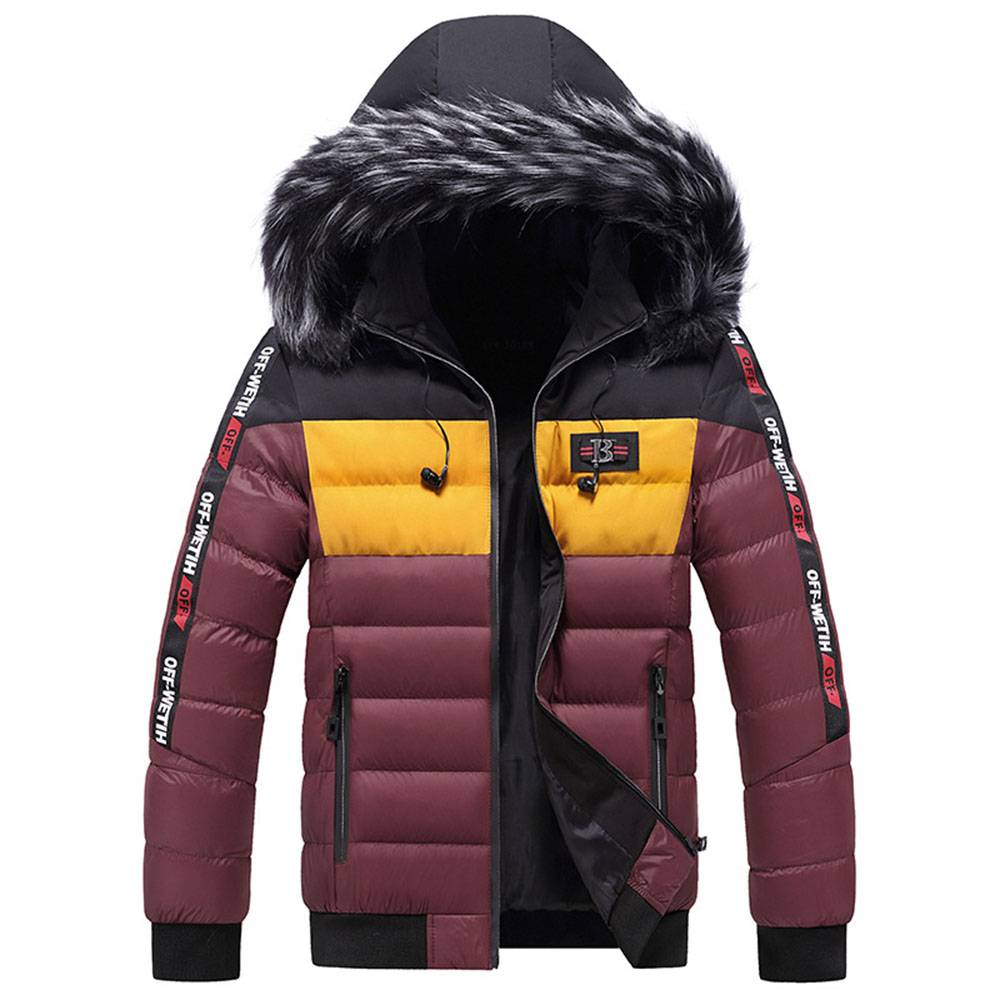 Ericdress Standard Color Block Print European Zipper Down Jacket