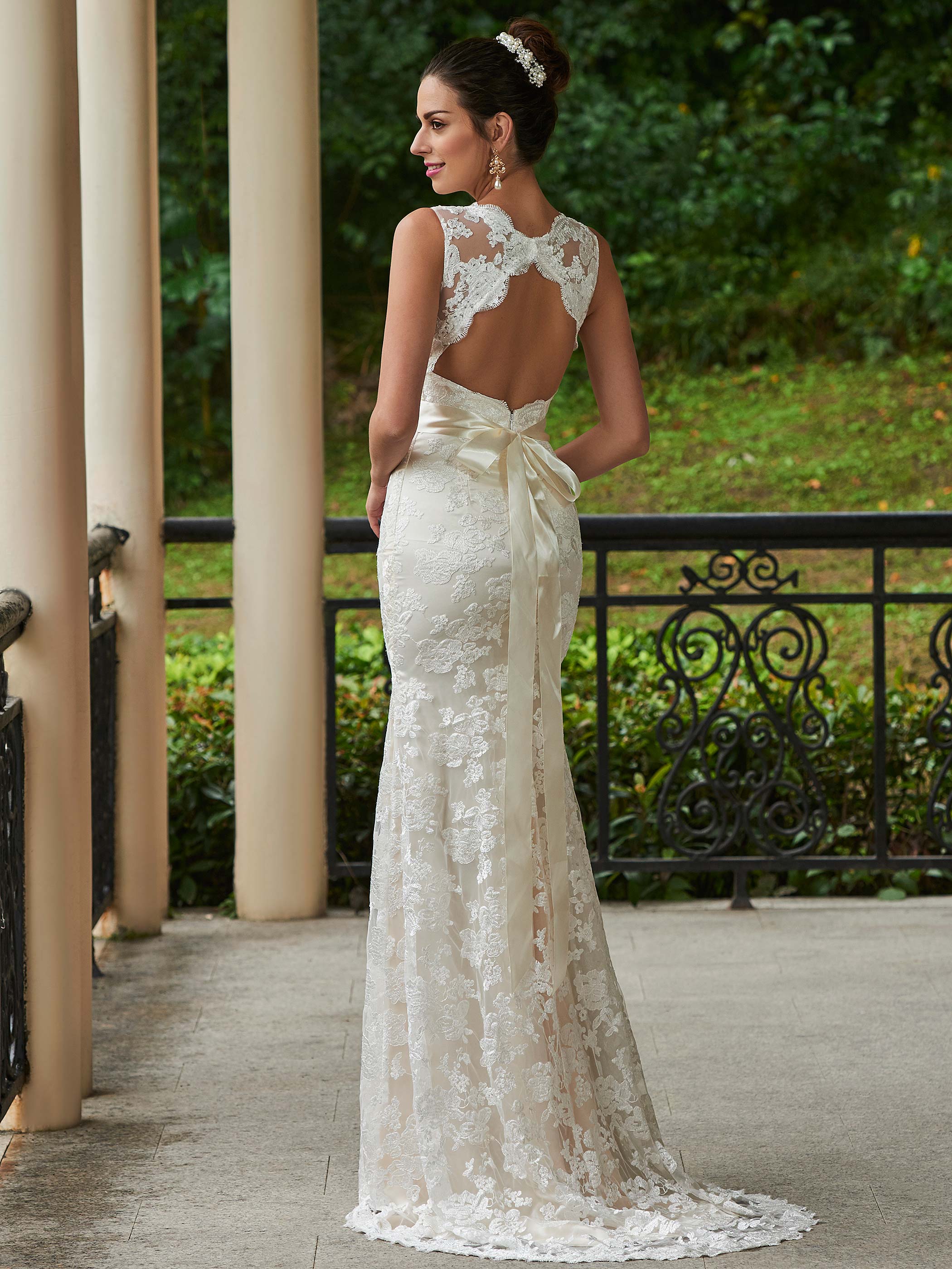 Ericdress Sashes Backless Lace Mermaid Wedding Dress