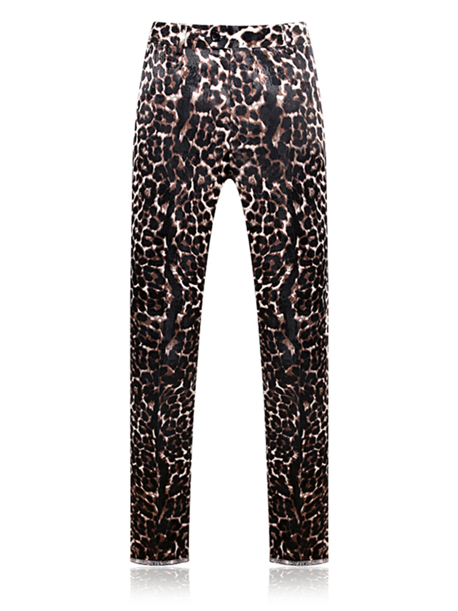 Ericdress Leopard Print Patchwork Slim Fit Men's Blazer Suits