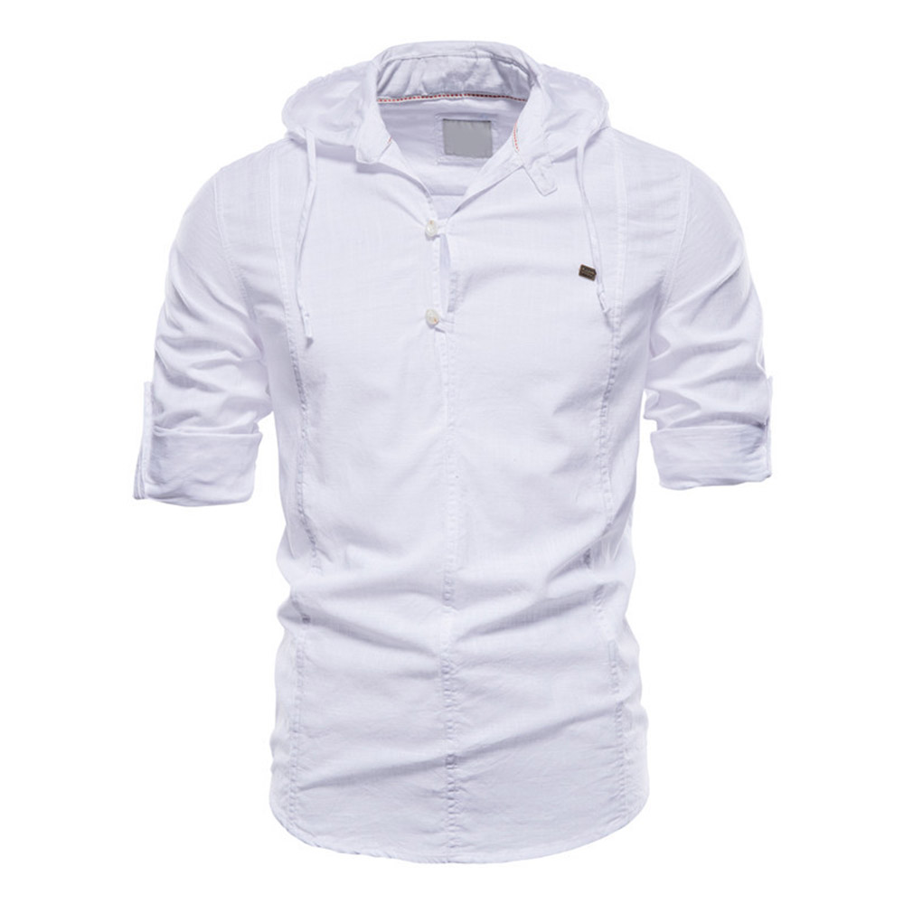 Ericdress Plain Button Hooded Slim Spring Shirt
