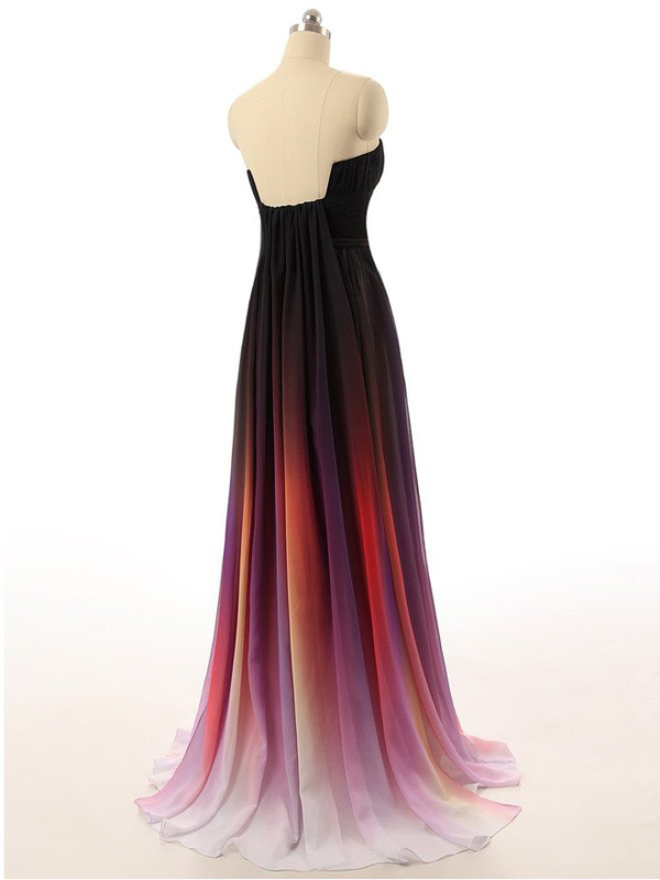 Ericdress Strapless Pleats Fading Color Evening Dress