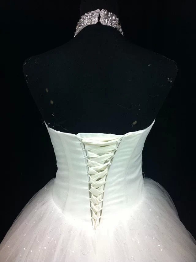 Ericdress Halter Sequins Beaded Ball Gown Wedding Dress