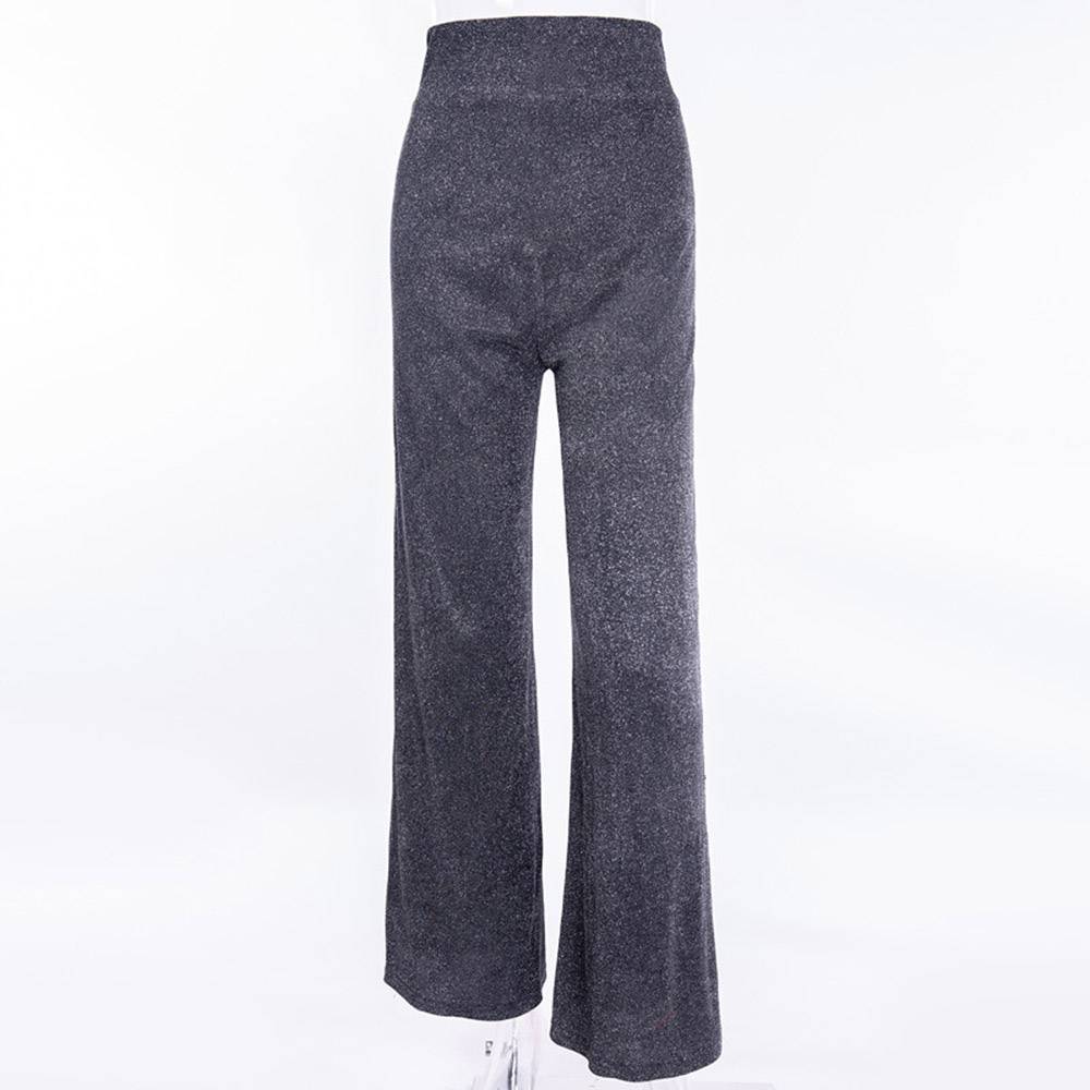 Ericdress Sequins Silver Loose Full Length High Waist Casual Pants