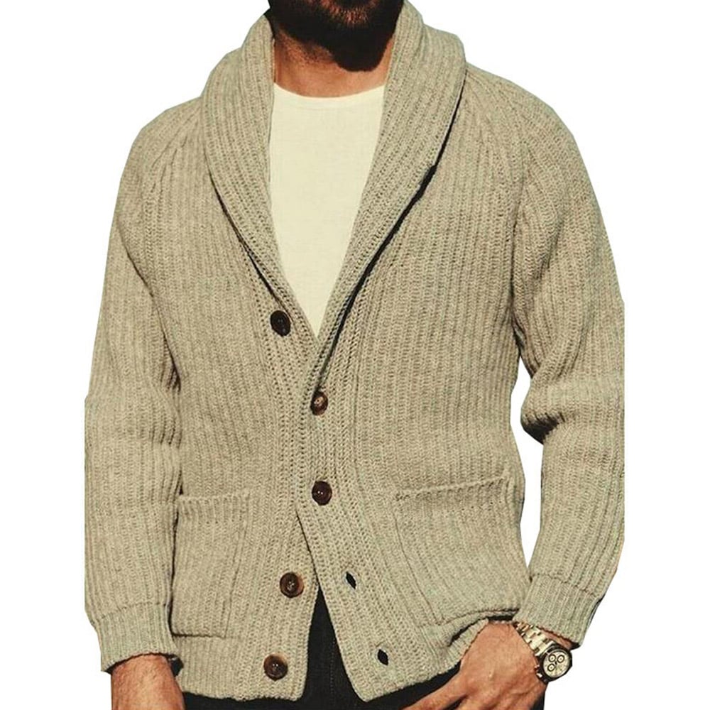 Ericdress Plain Pocket Lapel Casual Single-Breasted Sweater