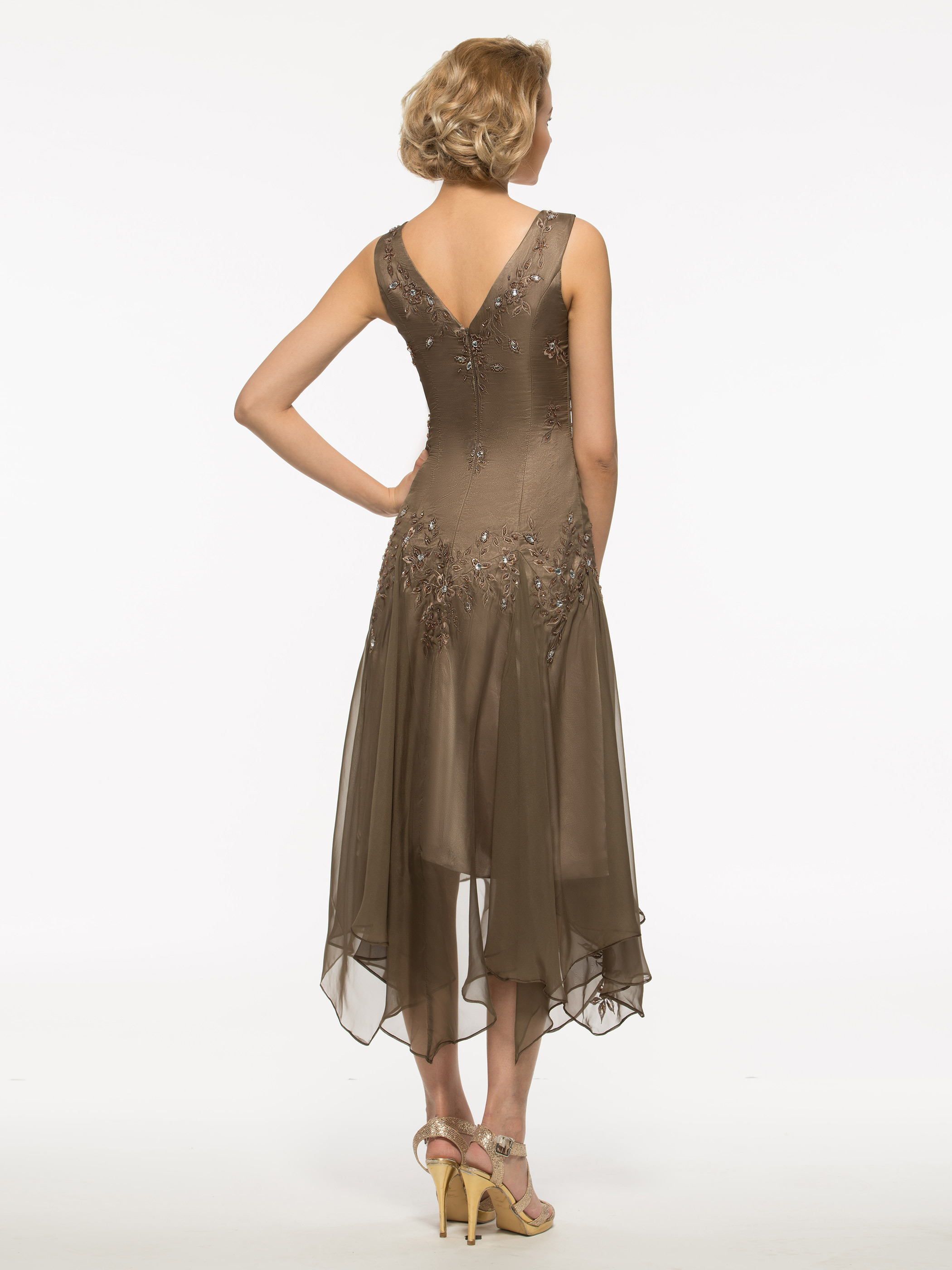 Ericdress Embroidery Sequins Asymmetry Mother of the Bride Dress
