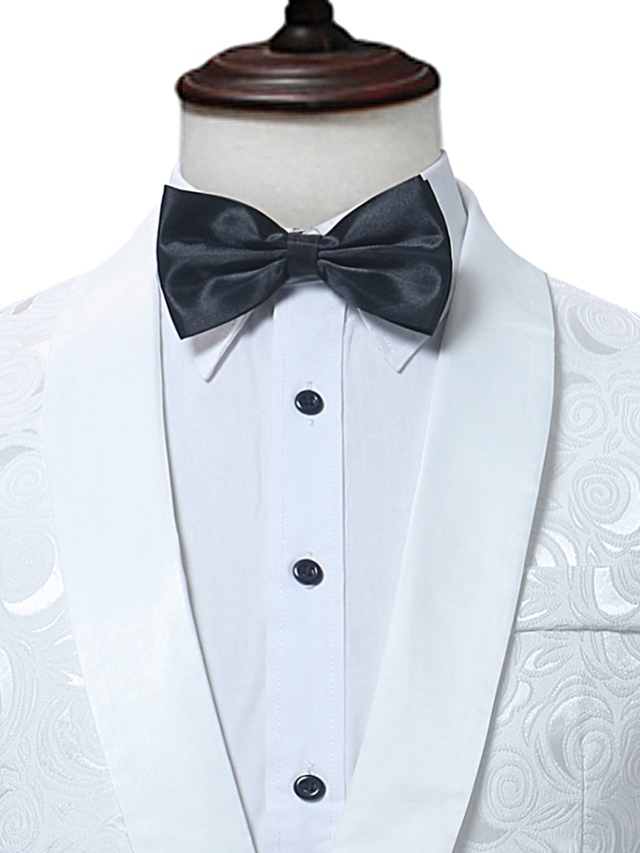 Ericdress White Print Fit Men's Suit