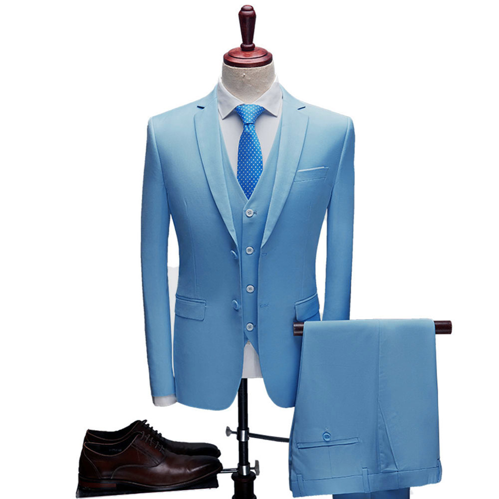 Ericdress Plain Single-Breasted Blazer Men's Dress Suit