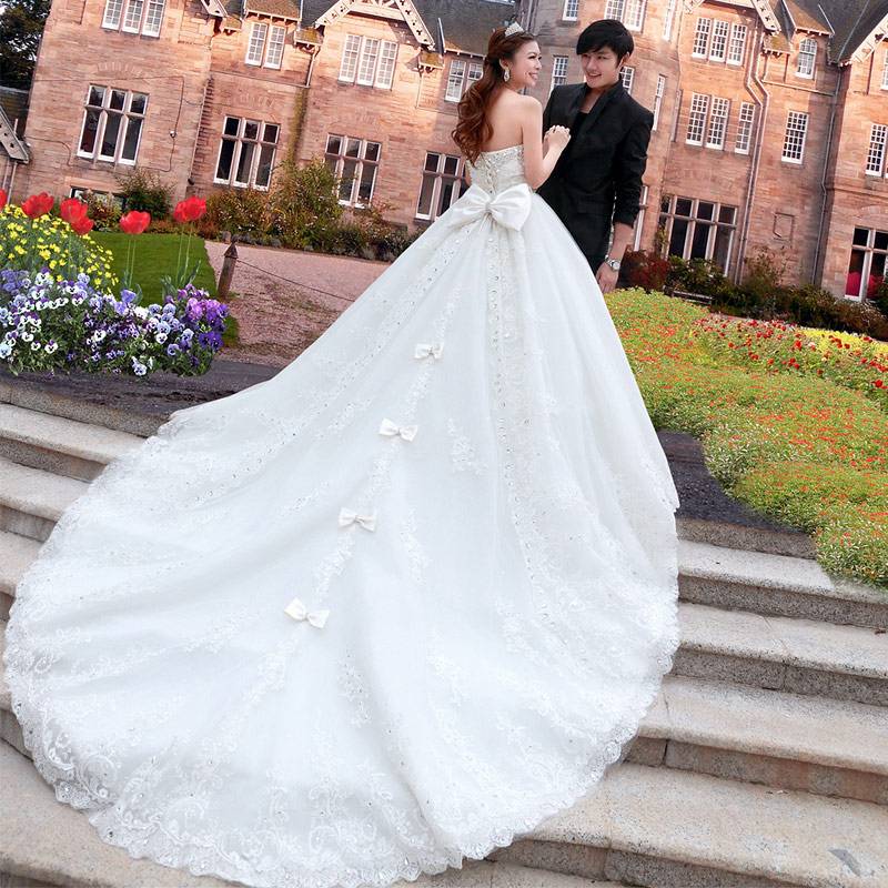 Ericdress Beading Sweetheart Appliques Cathedral Train Wedding Dress