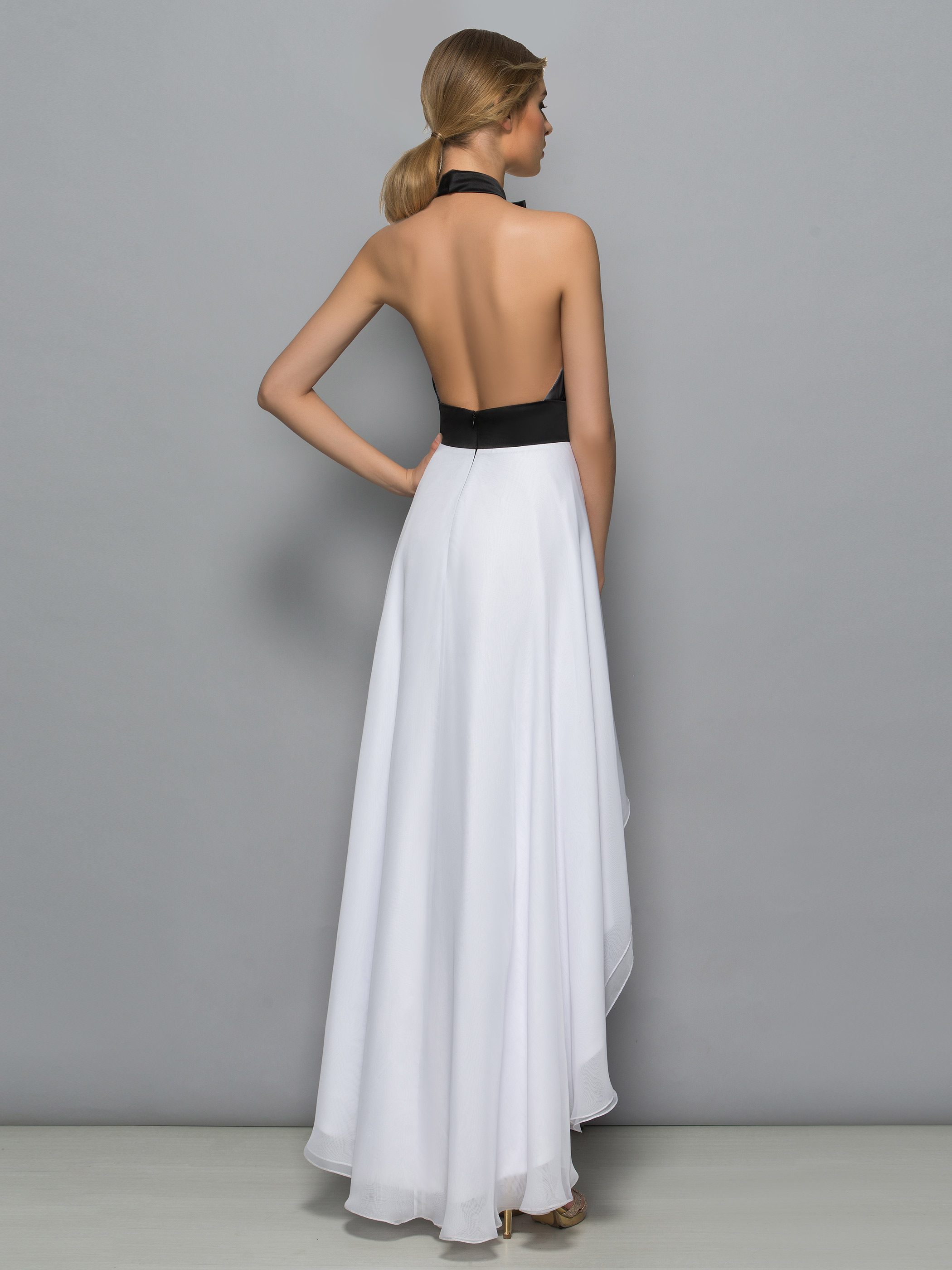 Ericdress Halter Bowknot High Low Backless Cocktail Dress