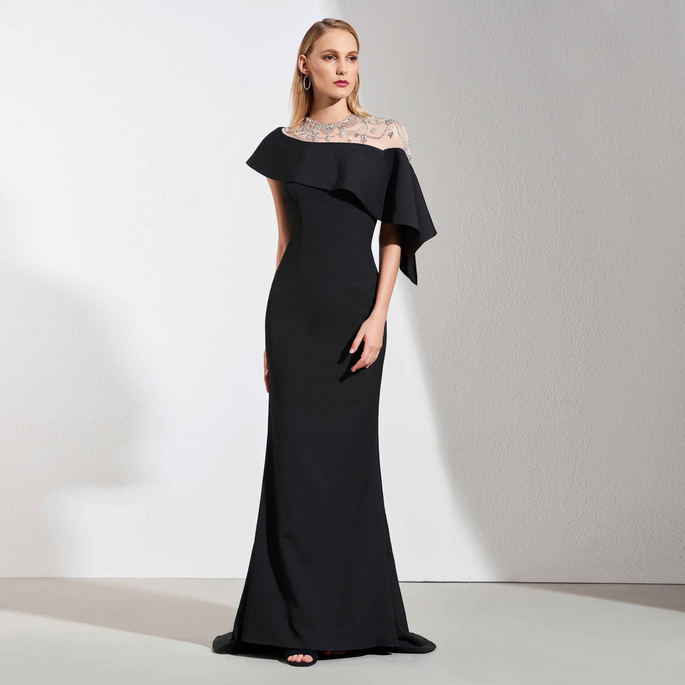 Ericdress Elegant Black Mermaid Black Prom Dress With Beadings