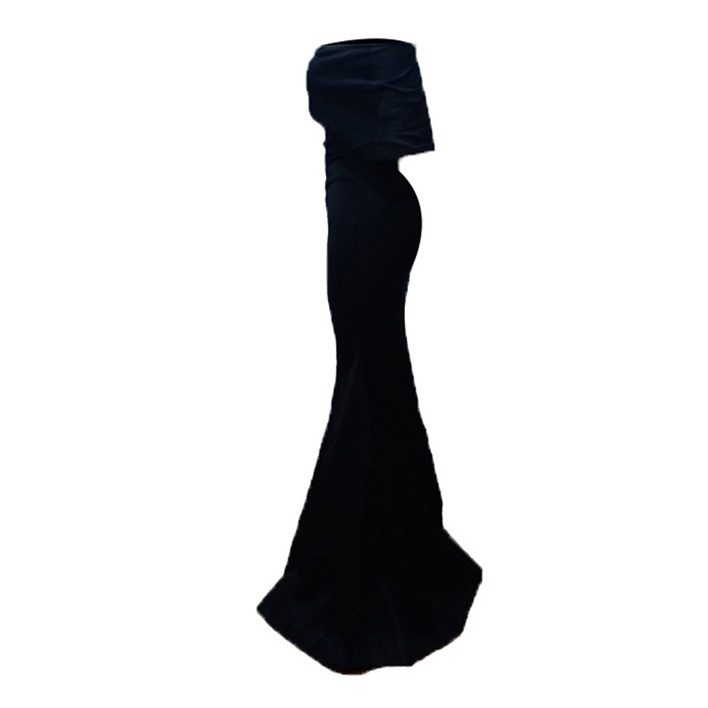 Ericdress Mermaid Batwing Sleeve Strapless Floor-Length Plain Maxi Dress