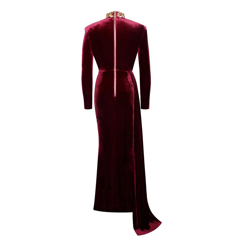 Ericdress Floor-Length Long Sleeve Split Sexy High Waist Maxi Dress