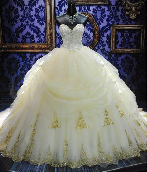 Ericdress Draped Appliques Ball Gown Wedding Dress with Train