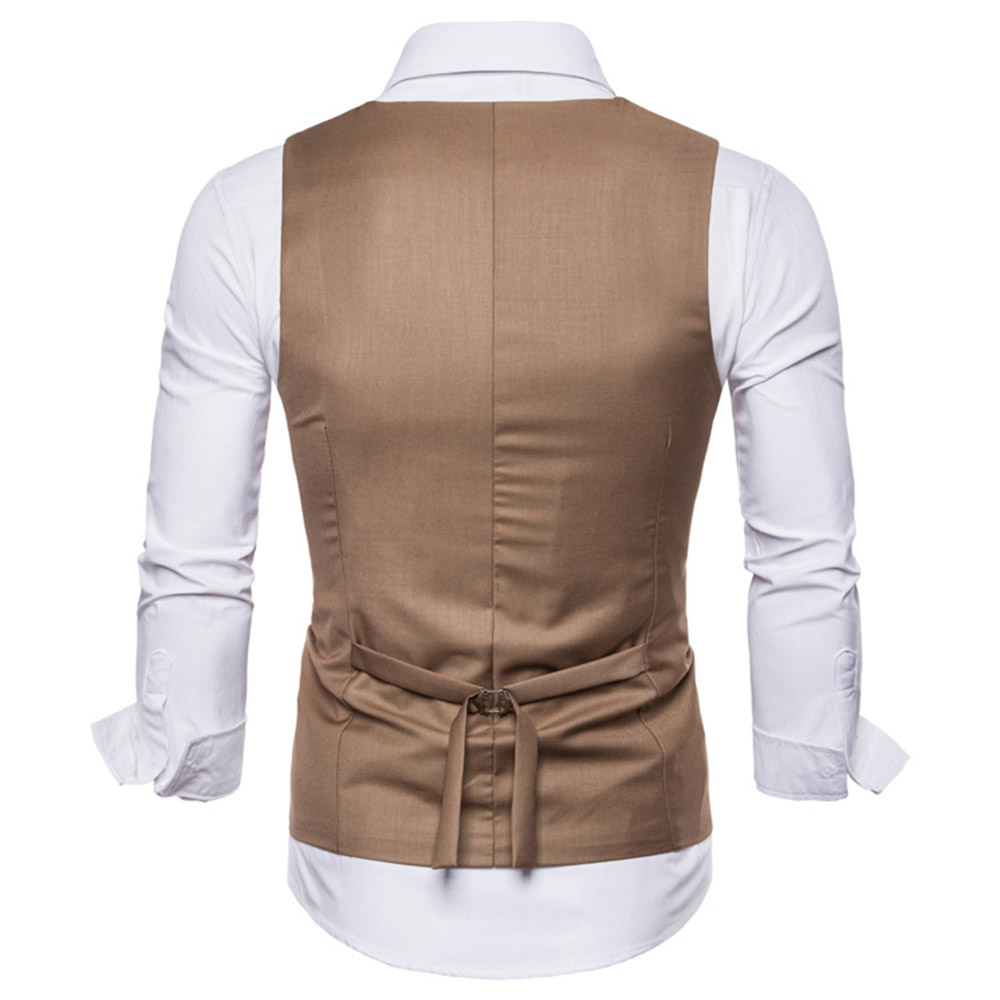 Ericdress Button Plain Double-Breasted Simple Waistcoat