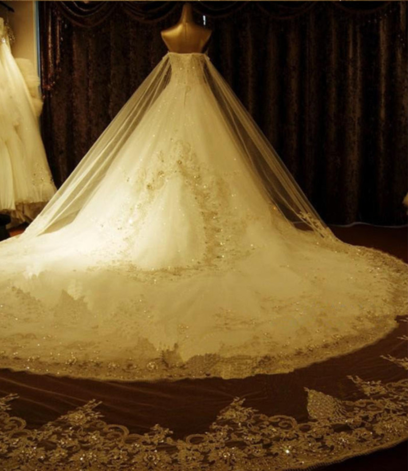 Ericdress Diamond Crystal Luxurious Wedding Dress with Train