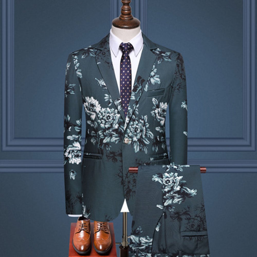 Ericdress One Button Formal Floral Men's Dress Suit