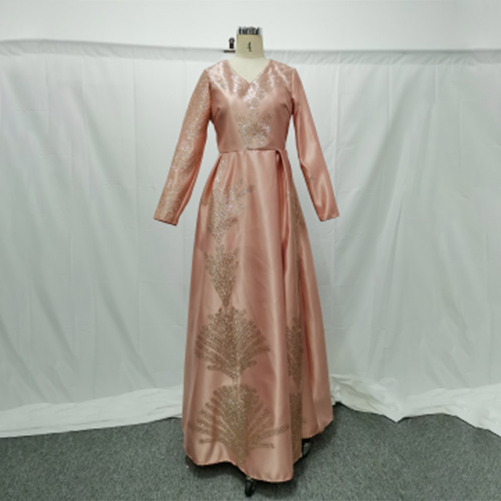 Ericdress V-Neck Long Sleeve Floor-Length Pullover Fall Women's Maxi Dress