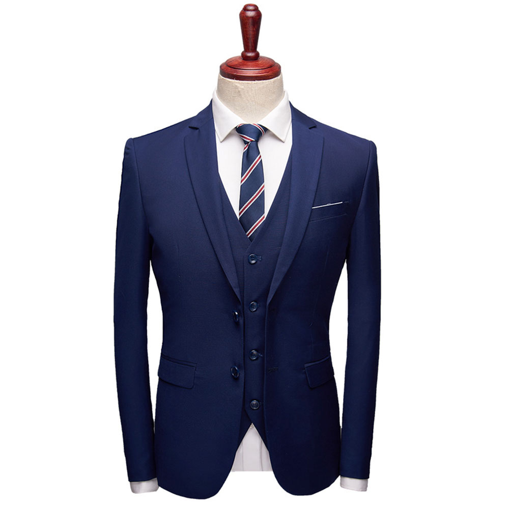 Ericdress Plain Single-Breasted Blazer Men's Dress Suit