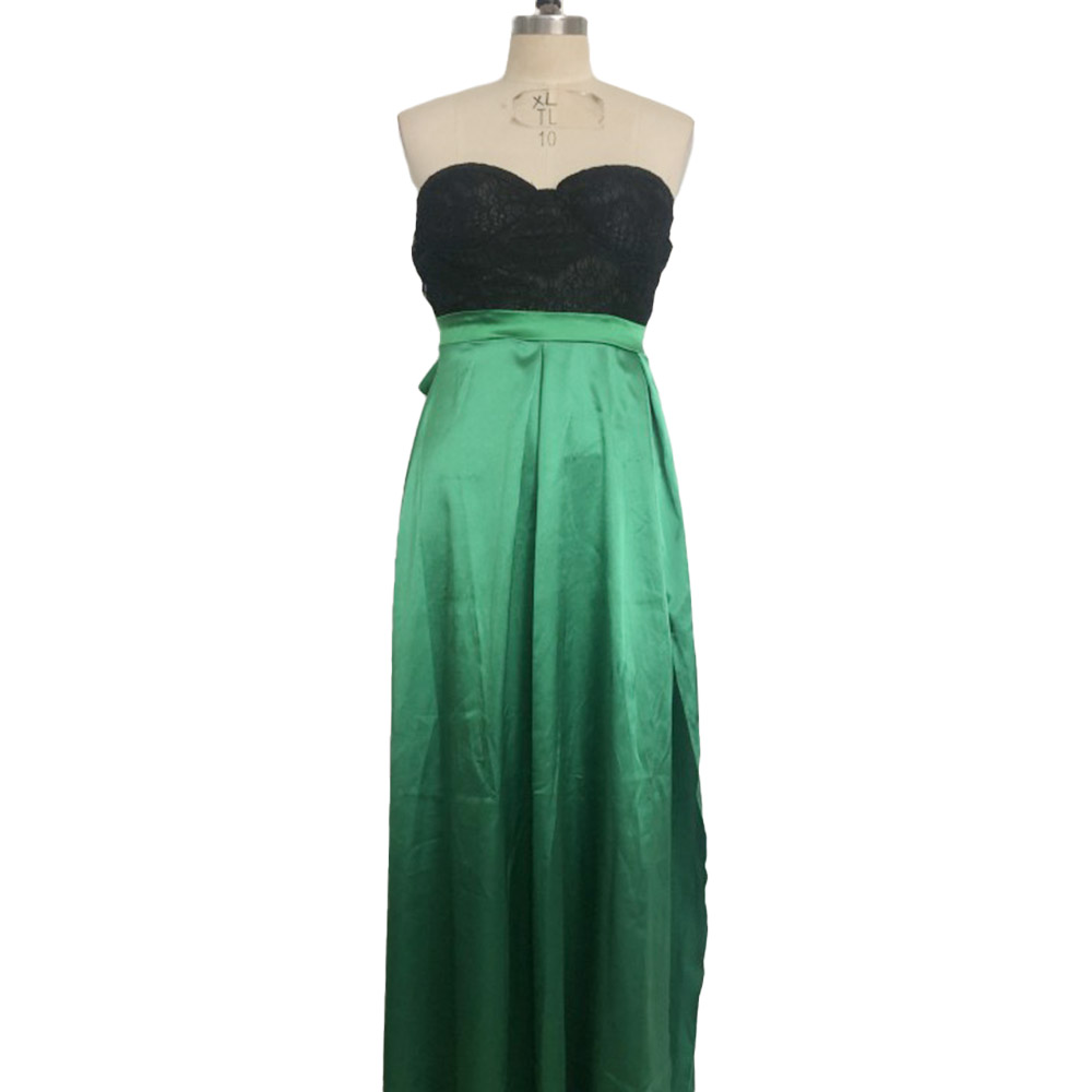Ericdress Sleeveless Split Floor-Length High Waist Color Block Women's Maxi Dress