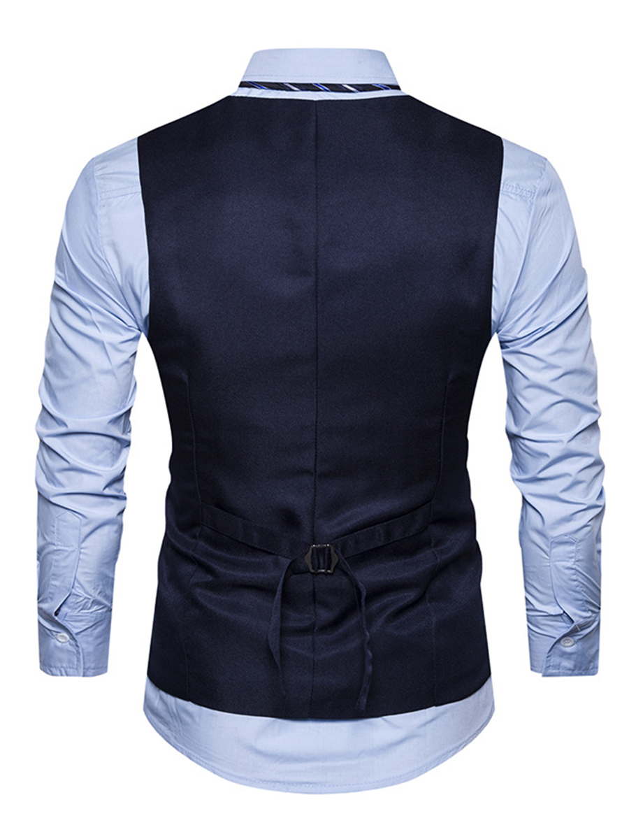 Ericdress Vogue Plain Embroidery Cotton V-Neck Slim Men's Vest