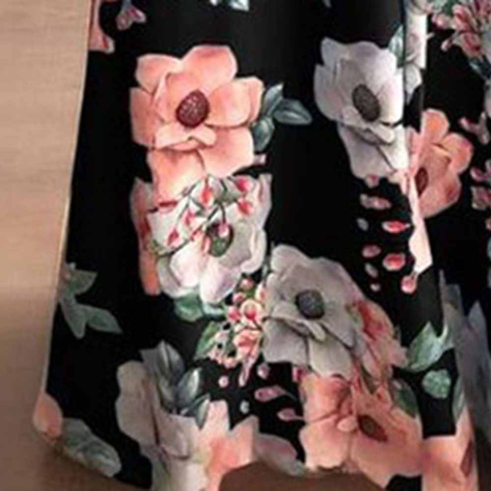 Ericdress Print Floor-Length Short Sleeve Mid Waist Pullover Maxi Dress