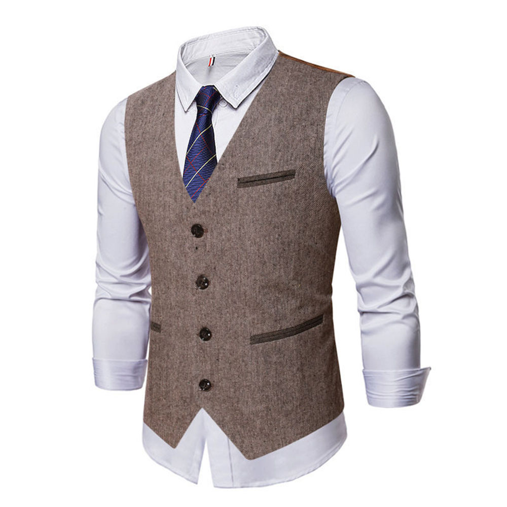 Ericdress Button Single-Breasted Men's Waistcoat