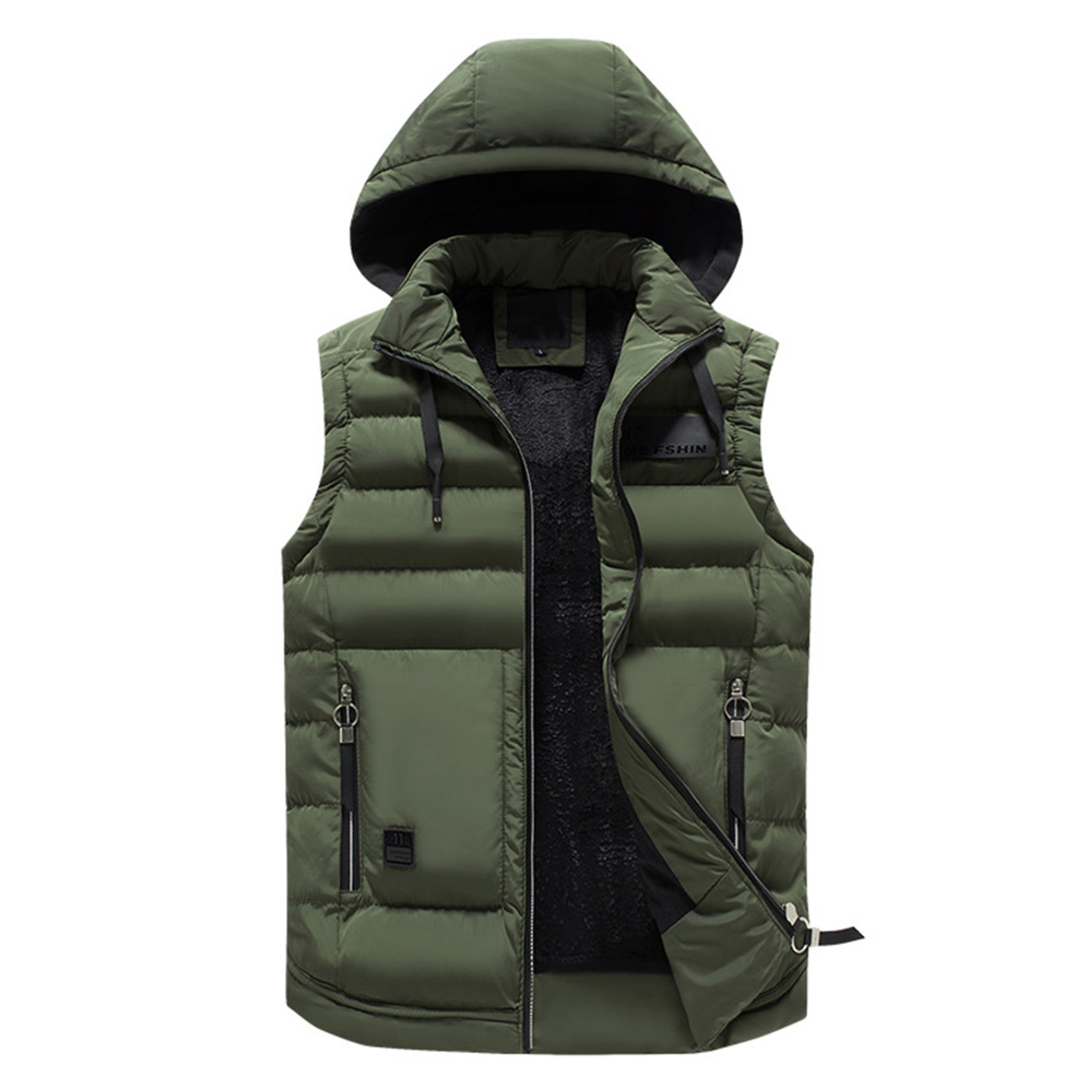Ericdress Removable Hooded Plain Pocket Zipper Mens Quilted Vest-www ...