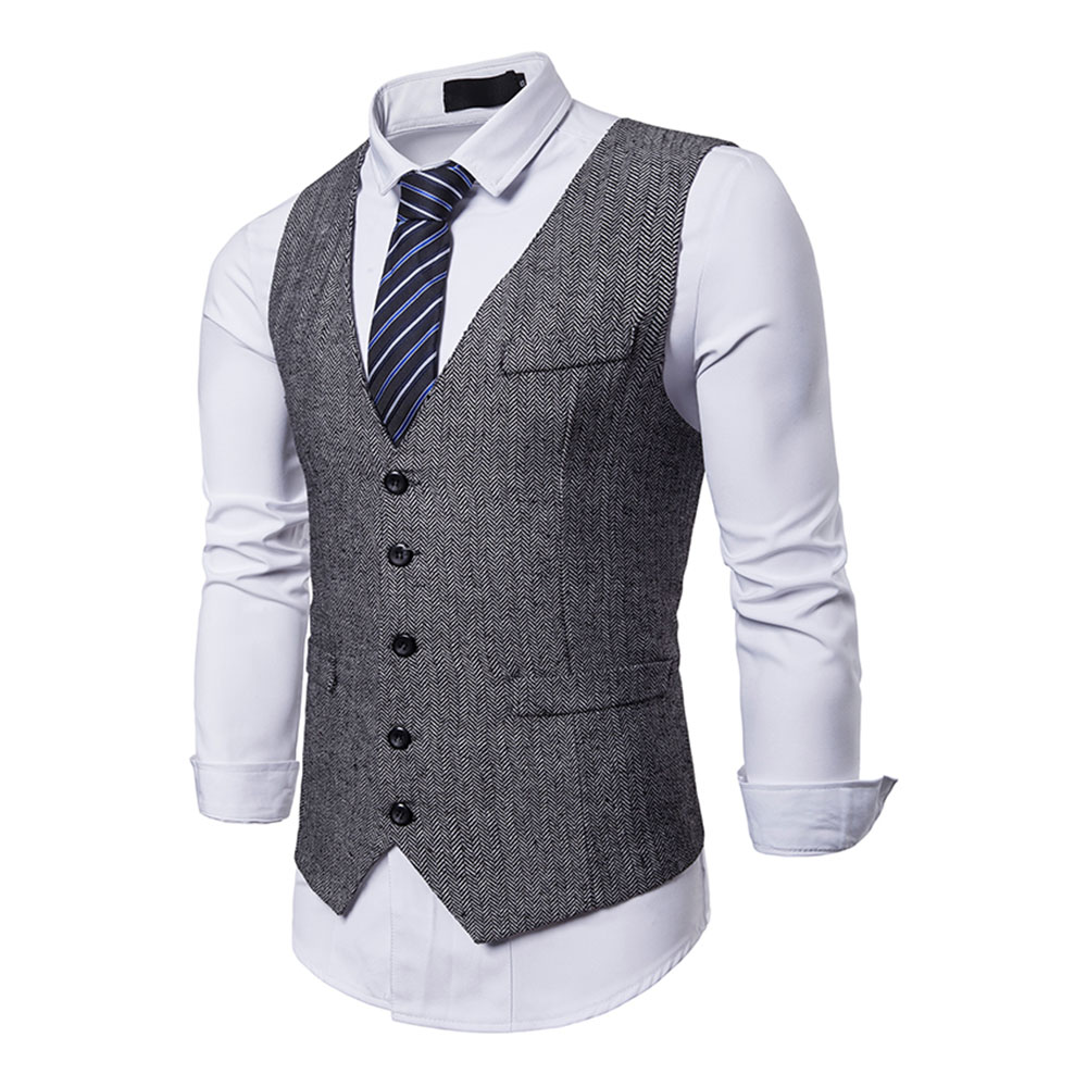 Ericdress Plain Pocket Single Breasted Mens Casual Dress Vest-www ...