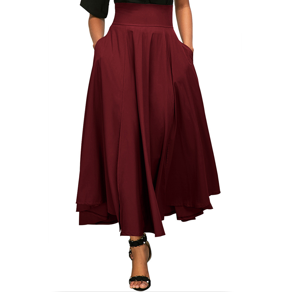 Ericdress Asymmetrical Pleated Plain Women's Skirt