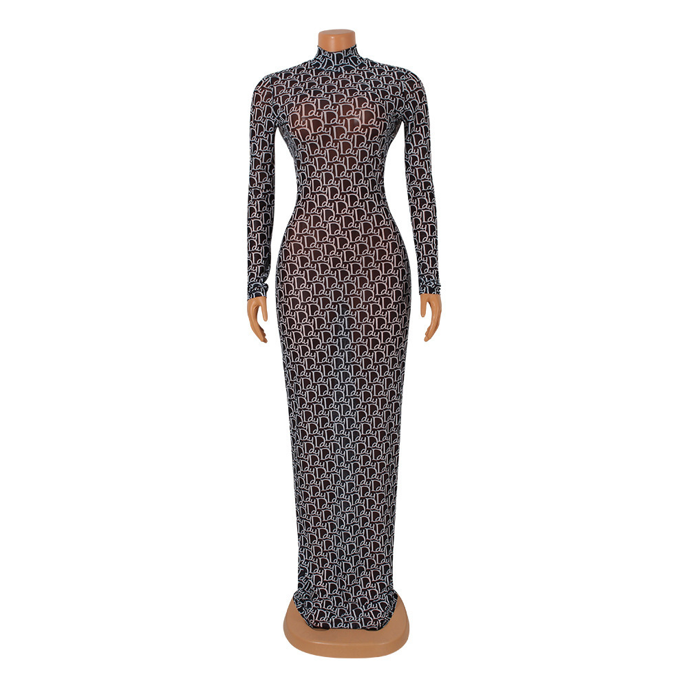 Ericdress Floor-Length Stand Collar Long Sleeve Western Regular Maxi Dress