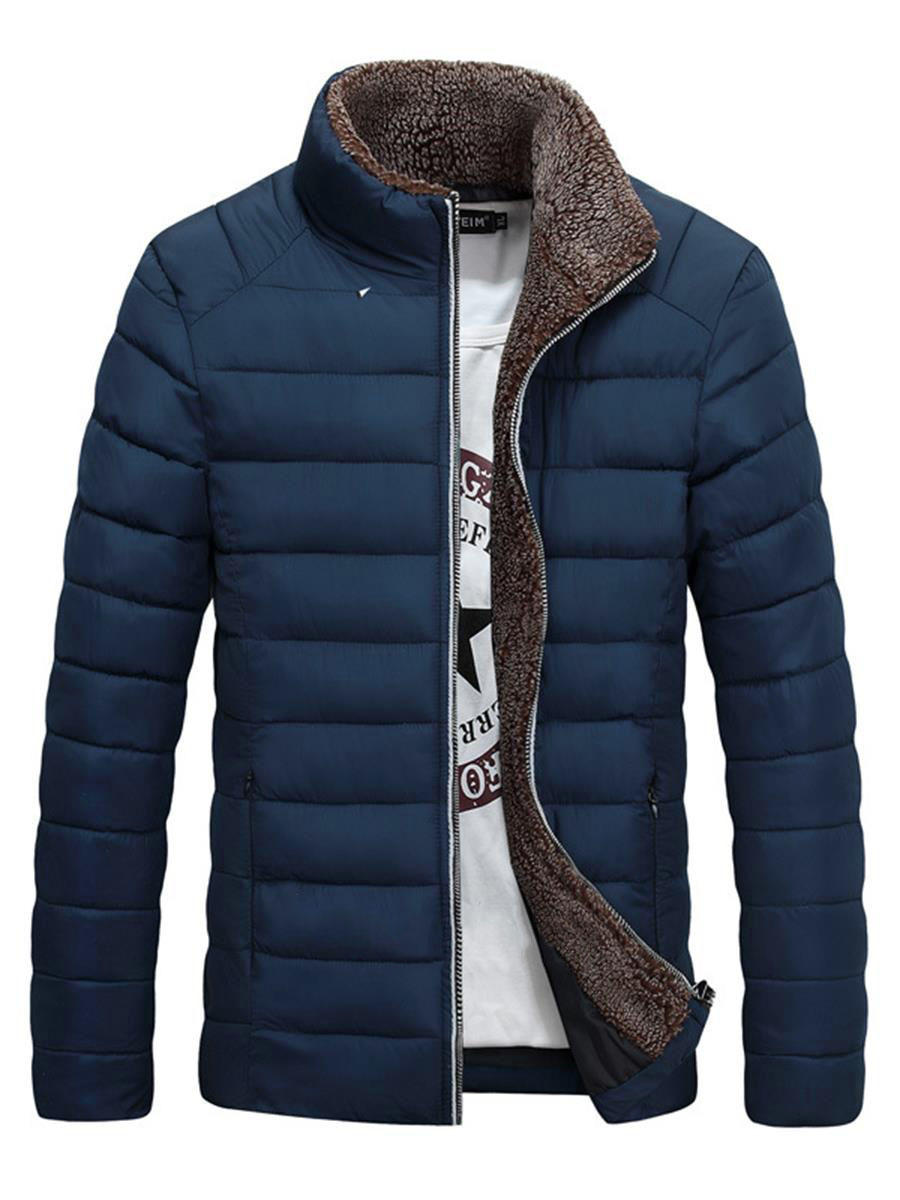 Ericdress Plain Stand Collar Thicken Warm Vogue Men's Winter Coat