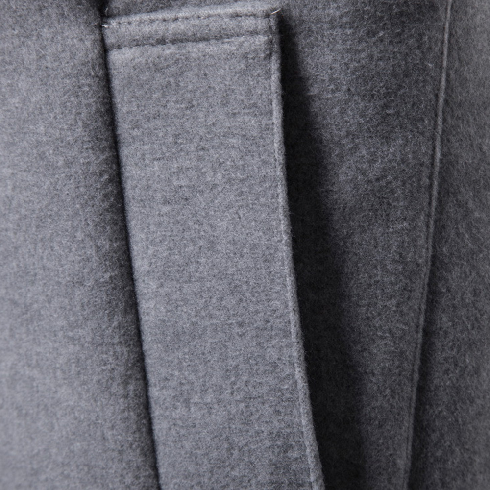 Ericdress Plain Slim Mid-Length Mens Wool Pea Coat With Belt